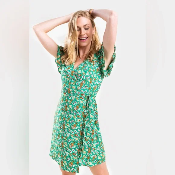 green emerald velvet dress The Proper Peony Classic Francesca Flower Dress (Green Floral) – JAGS SHOP